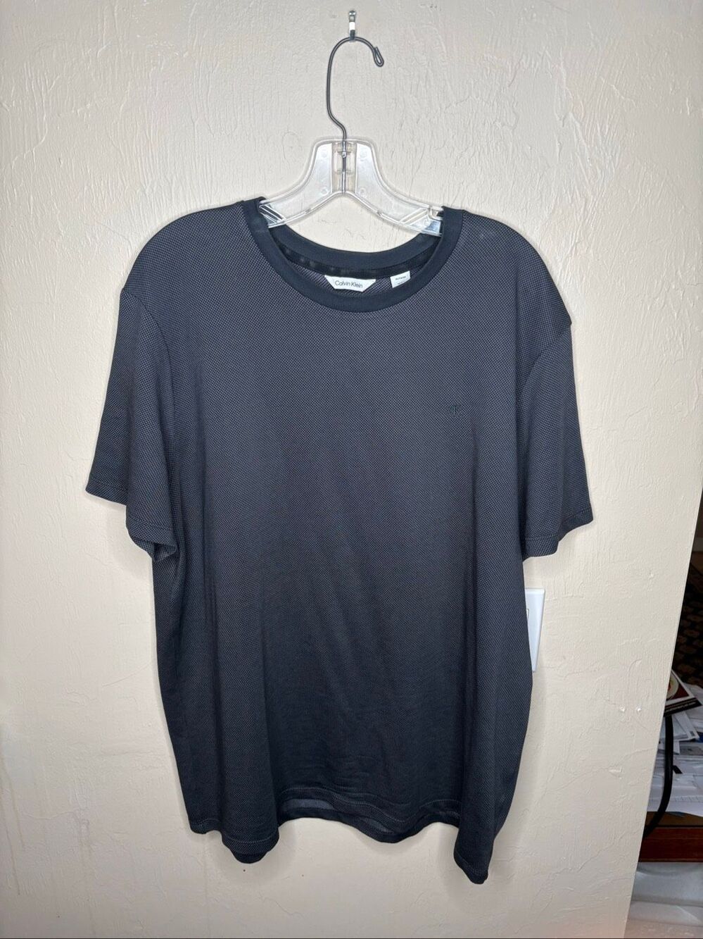 Calvin Klein Classic Fit Textured Crewneck T-Shirt Gray Men's Short Sleeve XL-13
